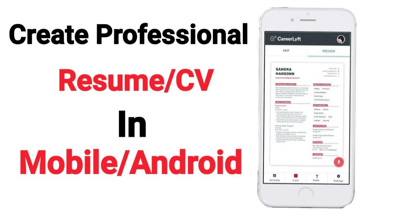 How To Create A Resume In Mobile