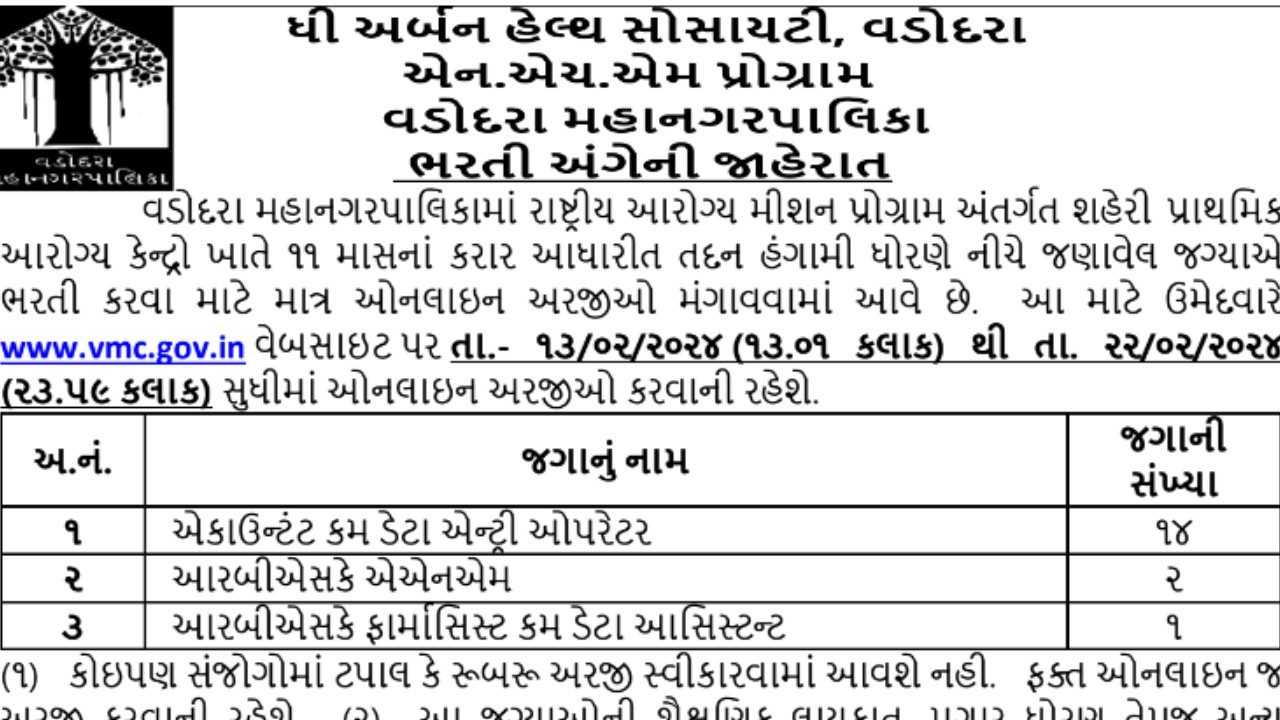 VMC Recruitment 2024 For Data Entry Operator Posts